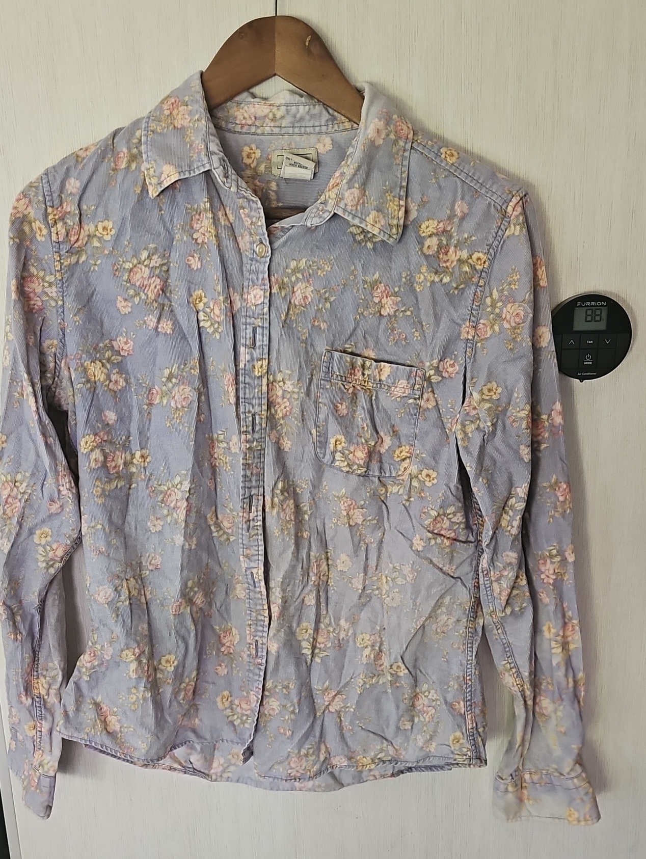 L.L. Bean Lavender Floral Button-Down Shirt